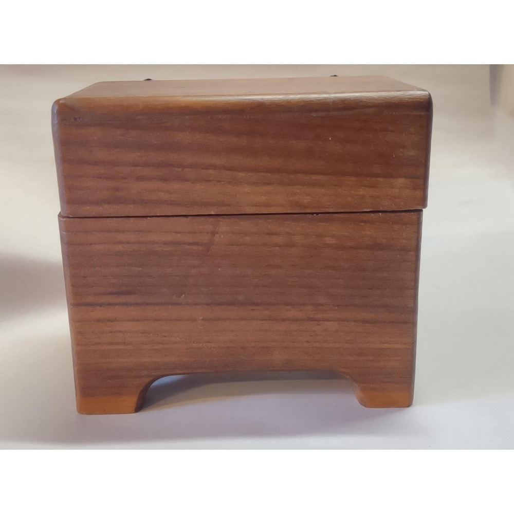 Vintage Wooden Recipe Box No Recipes Thick Wood Country Kitchen Decor